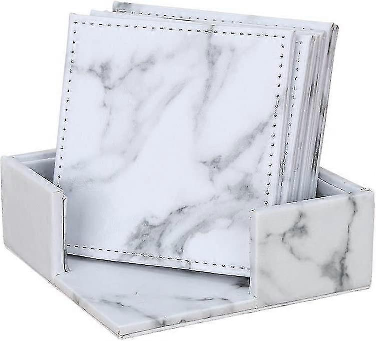 Set Of 6 Coasters (square Marble)