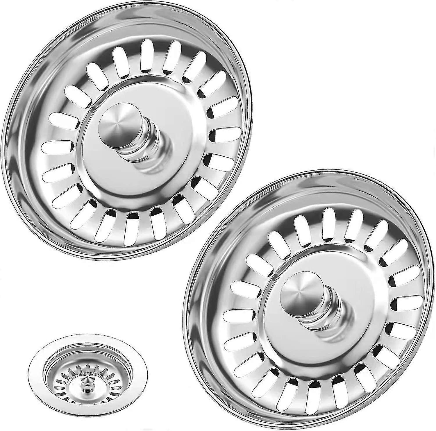 Kitchen Kitchen Sink Strainer, 2 Pack Stainless Steel Thicken Clog-free Drain Protector