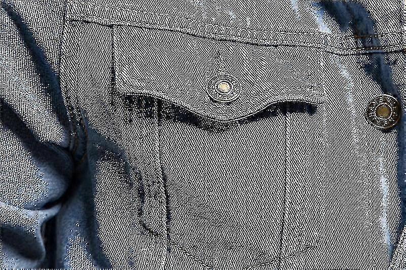 מעיל ז'קט ג'ינס לגברים בכושר רזה קז'ואל טרבל