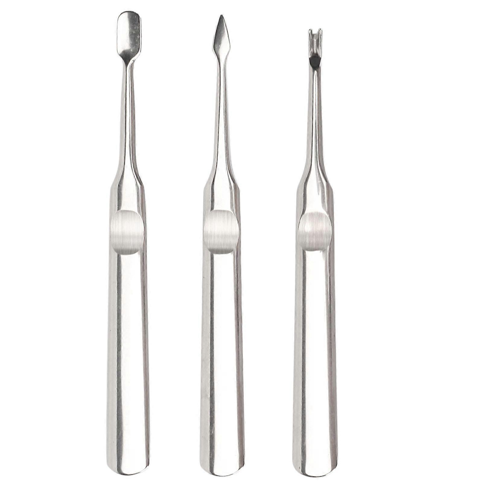 3pcs Nail Cuticle Trimmer Stainless Steel Professional Cuticle Nail Remover Pusher for Manicure