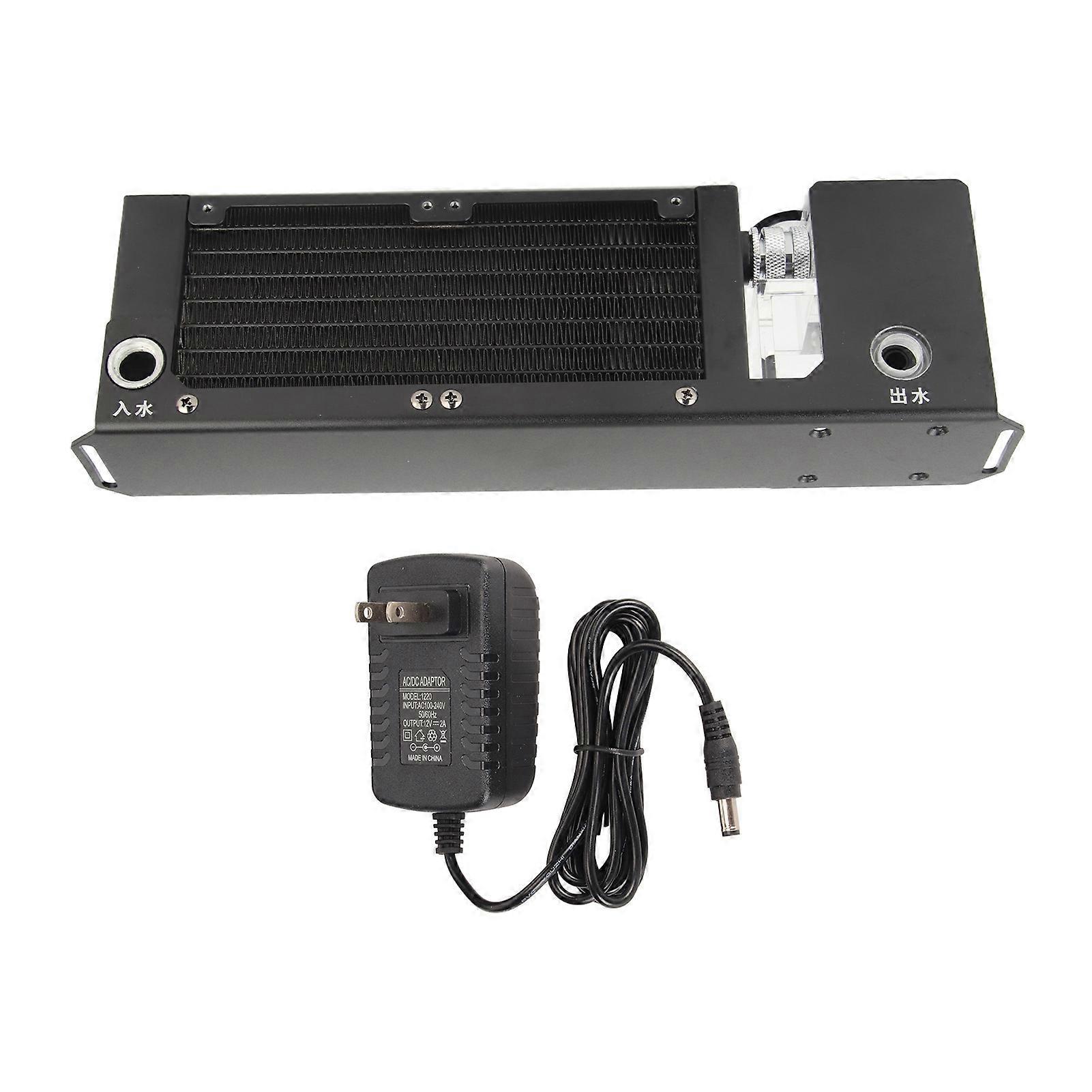 Système de refroidissement par eau SLMZ Z T G1/4 Interface filetée Capacité de 250 ml Refroidi à l’eau avec 2 ventilateurs 2000 tr/min Prise US 100 ?240 V