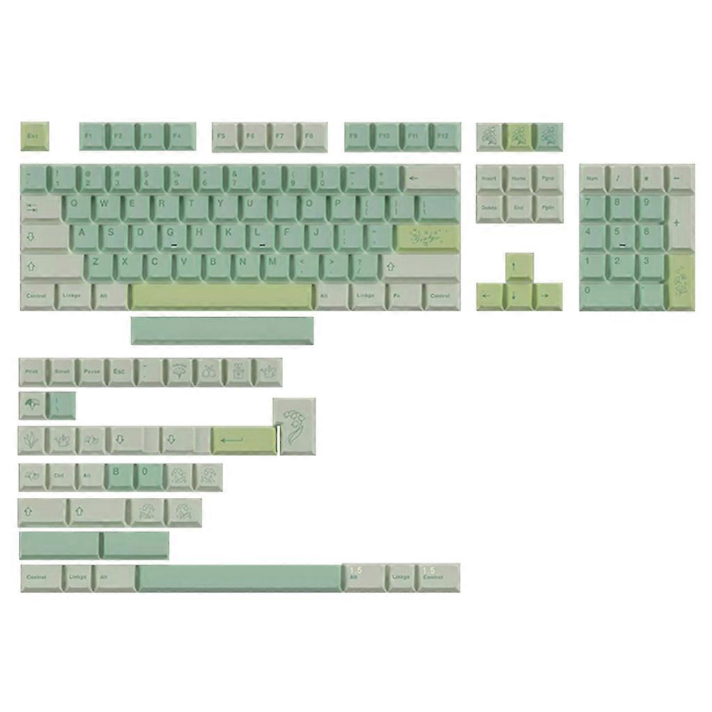 143 Keys GinkgoTheme Keycaps for Mechanical Keyboard CherryProfile Keycaps DIYSublimation Key caps