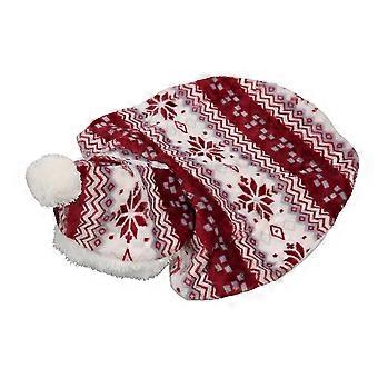Pet Christmas Cloak Cute Hooded Dog Cape Warm Skin Friendly for Puppies and Cats Red XL