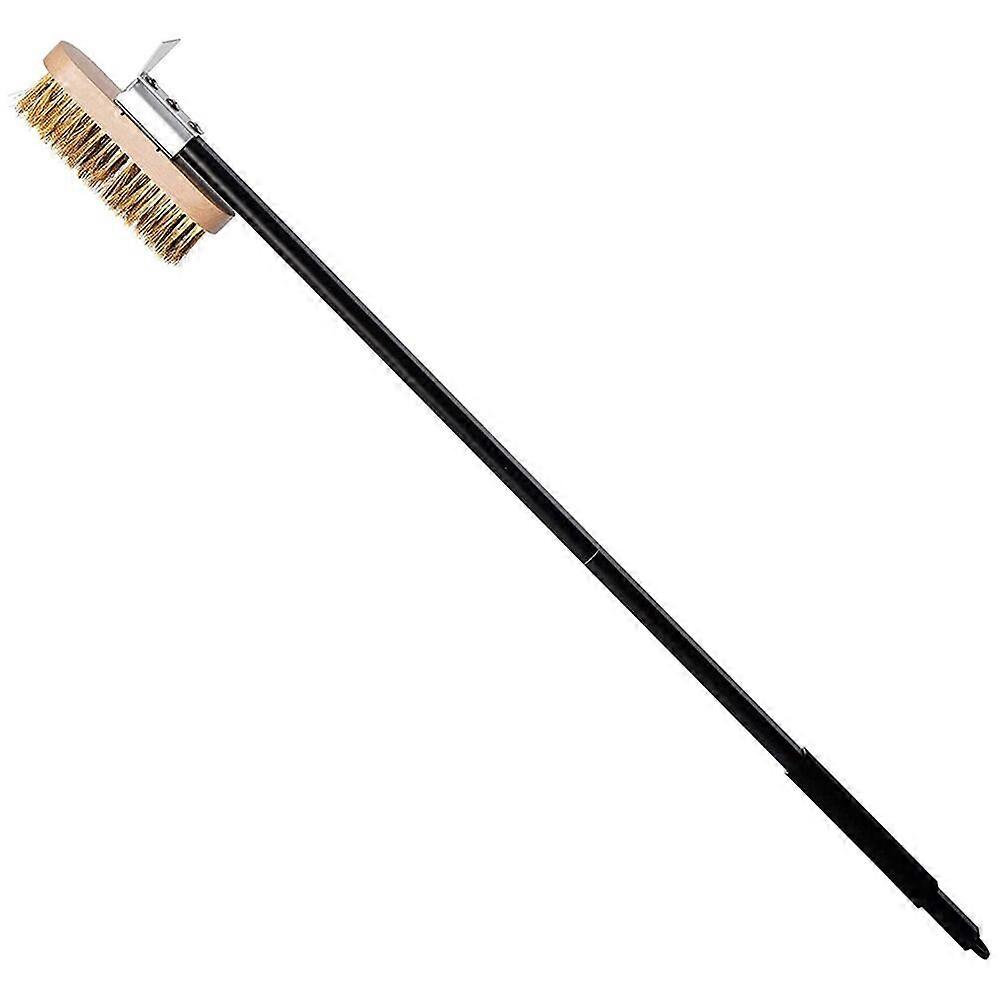 Adjustable Pizza Oven Brush with Brass Bristles for Effective Stone Cleaning