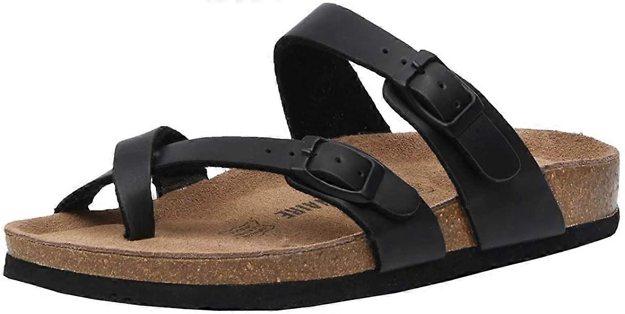 Women's Adjustable Buckled Strap Flip-Flops Toe Ring Slip on Sandals