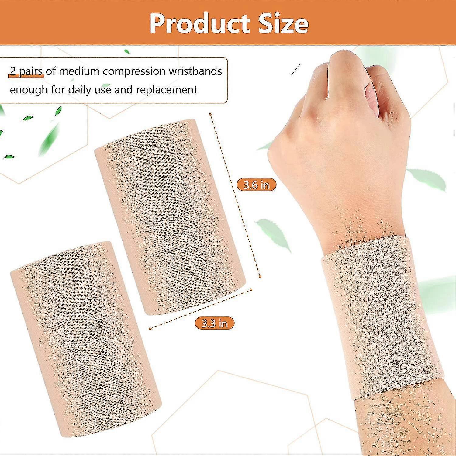 2 Pairs Compression Wrist Sleeve Compression Wrist Brace Wrist Supports Wrist Wraps Elastic Wristbands For Men