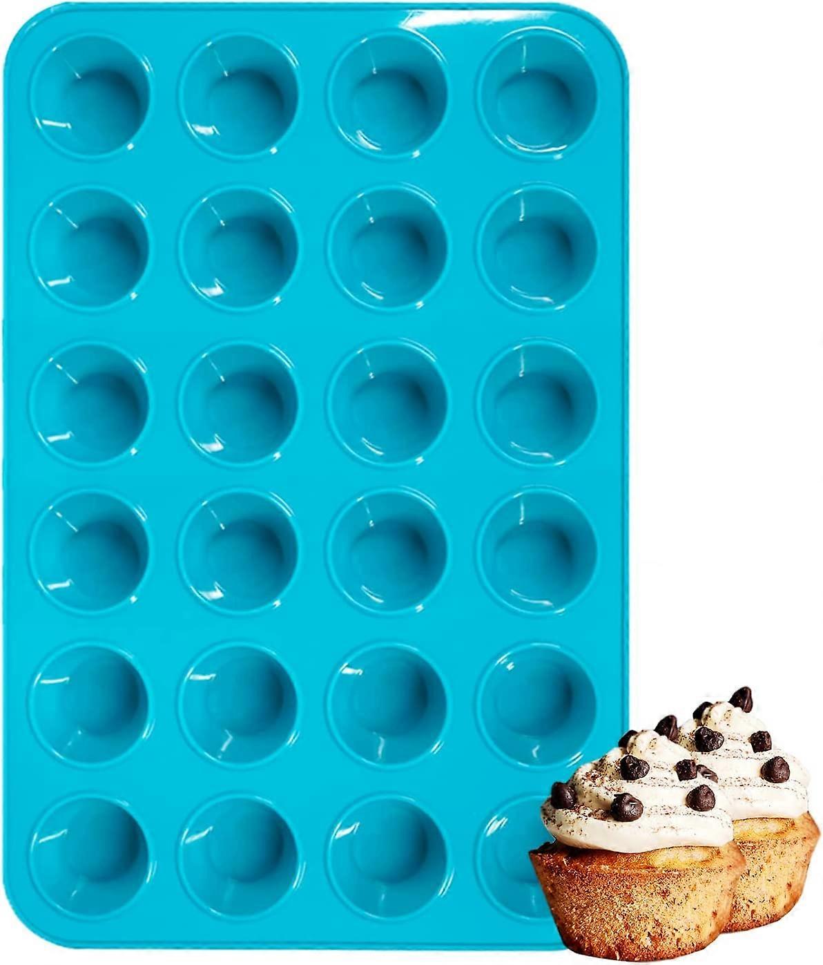 Silikon Mini Muffinform 24 Tassen Cupcake-Form, Antihaft BPA-freie Silikon-Backform, Silikonformen in Lebensmittelqualität zum Backen, wiederverwendbare Muffinform für Käse