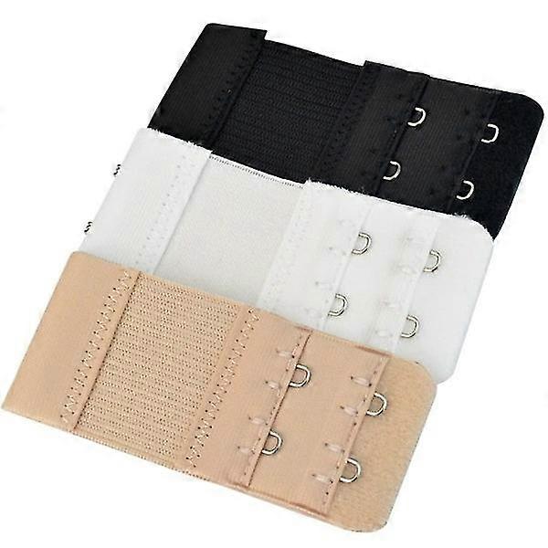 Bra extender Double hooks White/Black/Beige 3-pack