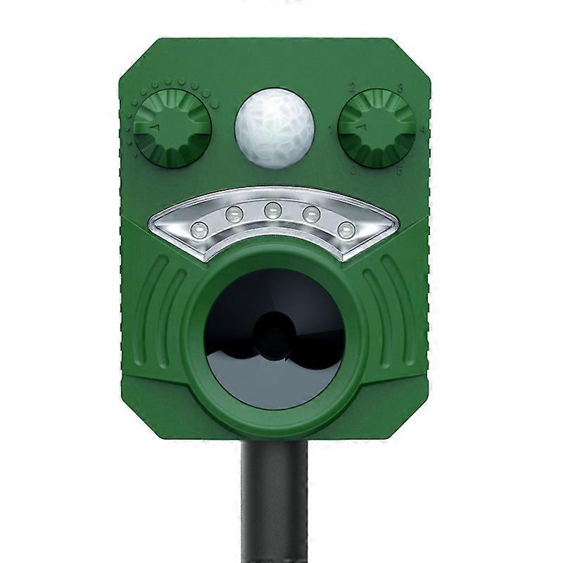 Ultrasonic Cat Repeller Solar Powered and USB Charging, Waterproof, with Powerful LED Light, Animal Repeller for Garden/Yard, Effective Against Cats, 