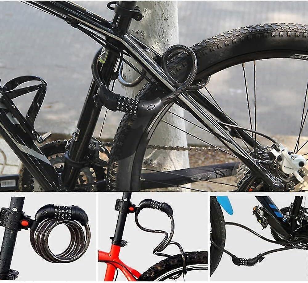 High Security 5 Digit Bicycle Lock - Coiling Cable 1.2m