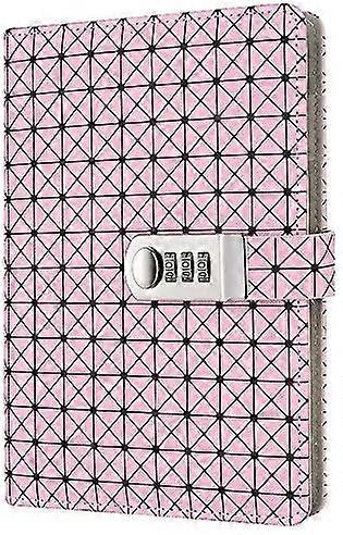 A5 PU Leather Hardcover Notebook with Combination Lock Ruled Notepad Journal Sketchbook Lockable Writing Travel Diary Planner Lined Pen Holder