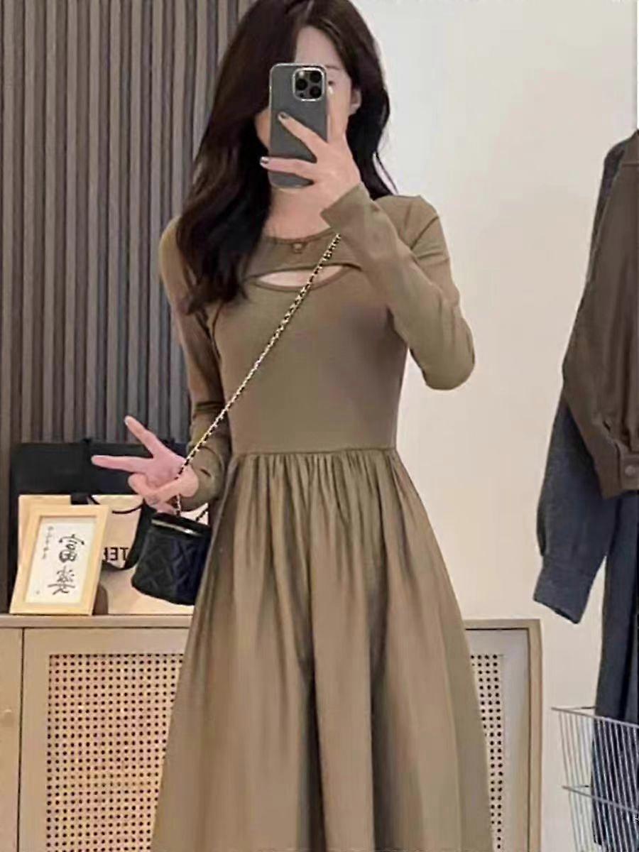 Womens Breathable Fabric Stylish Fall Dress