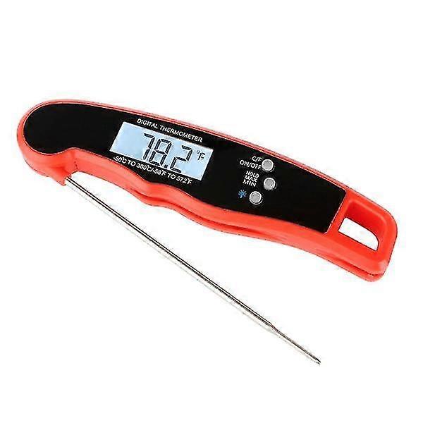 Waterproof Meat Digital Thermometer, 3s Read Digital, Red
