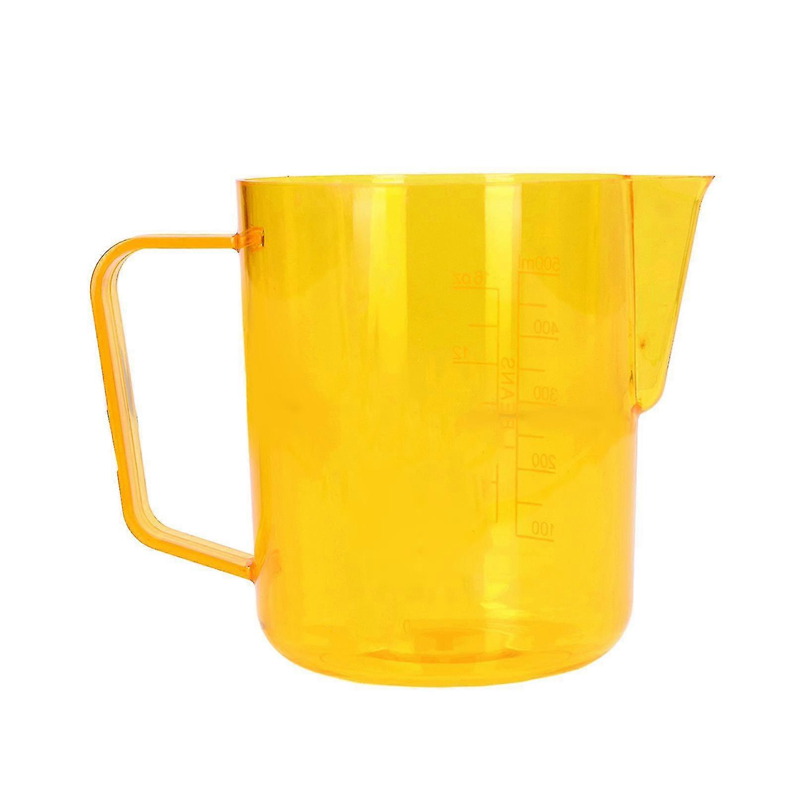 600ml Yellow Acrylic Milk Frothing Pitcher - Coffee Steaming Latte Art Jug