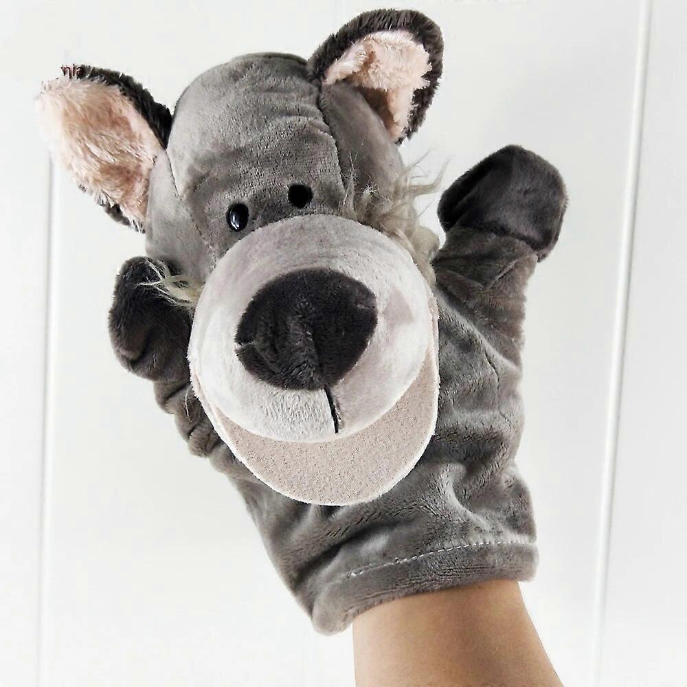 Grauer Wolf Handpuppe Kinder Plüschtier Wolf Puppe Kuscheltier