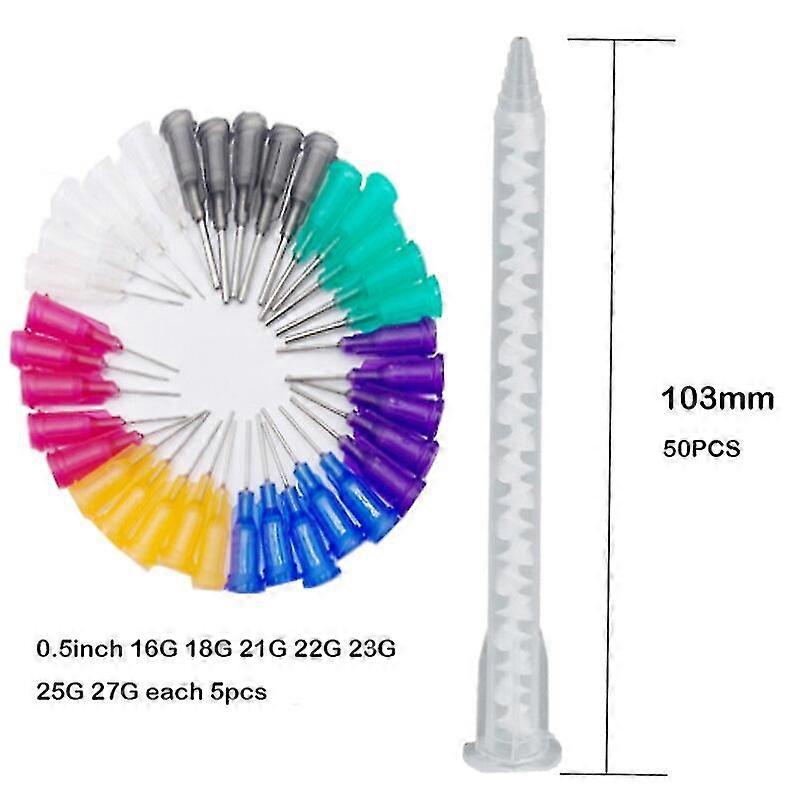 Upgraded 10-85pcs Resin Ab Glue Static Mixer Dispenser Needle Set 62/83/103mm For Two Component Liquid Mixing Machine Ab Glue Gun