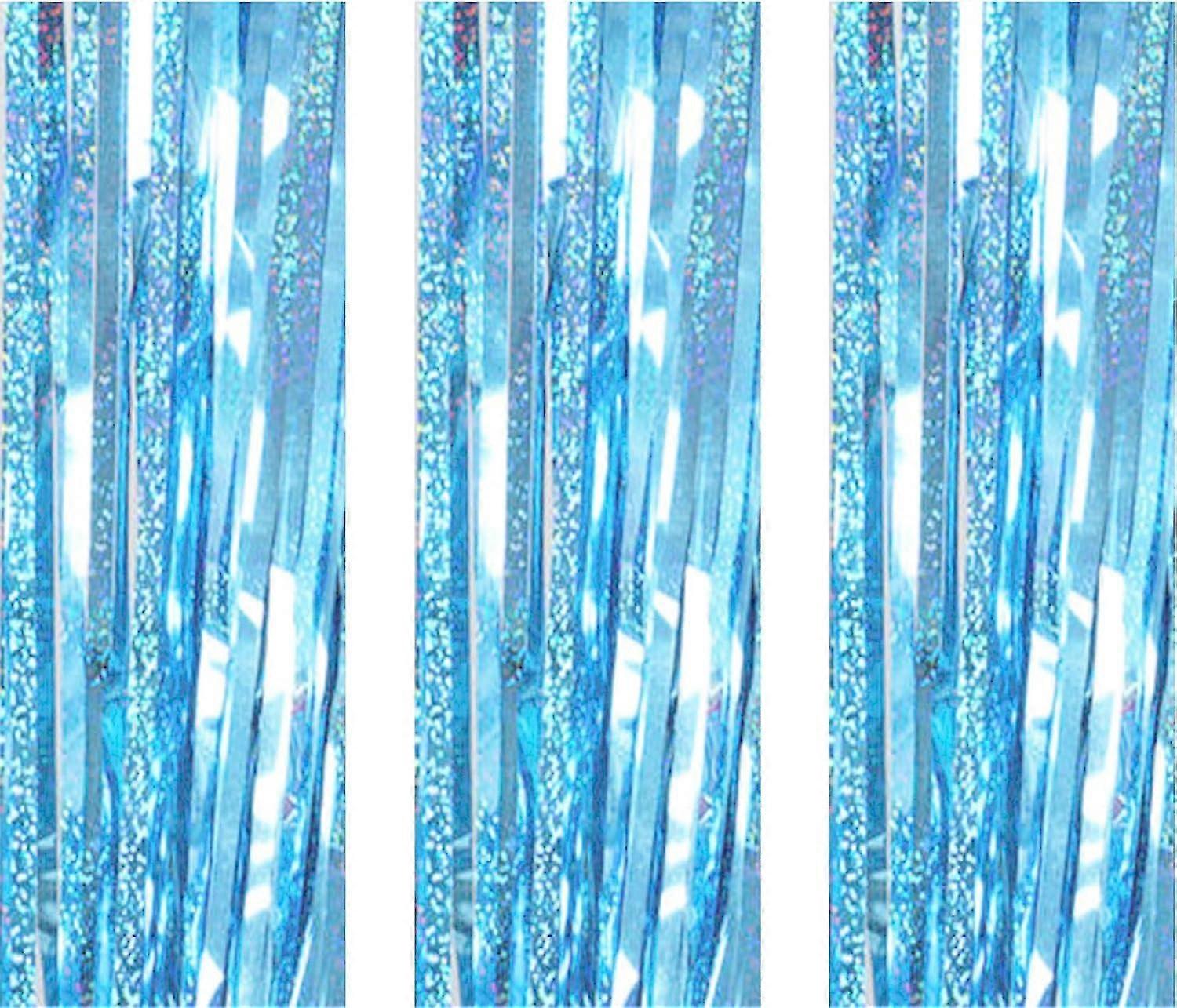 3 Pack 3.2ft*8.2ft Metallic Tinsel Curtains Foil Fringe Shimmer Streamers Curtain Door