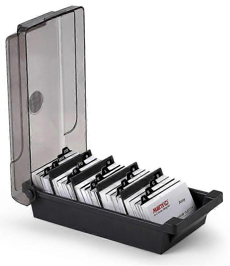 1 Large Capacity Business Card Box Business Card Storage Box Batch Storage 500 Capacity 4 Septum Panels and A-Z Index Labels