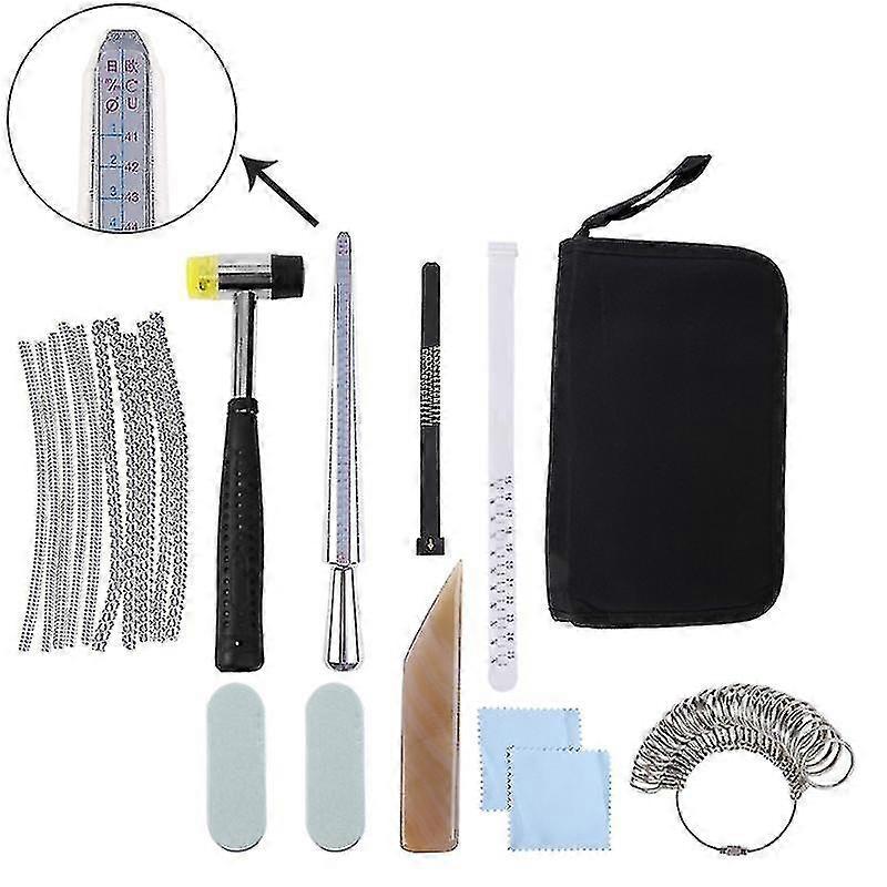 21pcs professionele sieraden maken tools diy mandrel stick vingermeter ringmaat