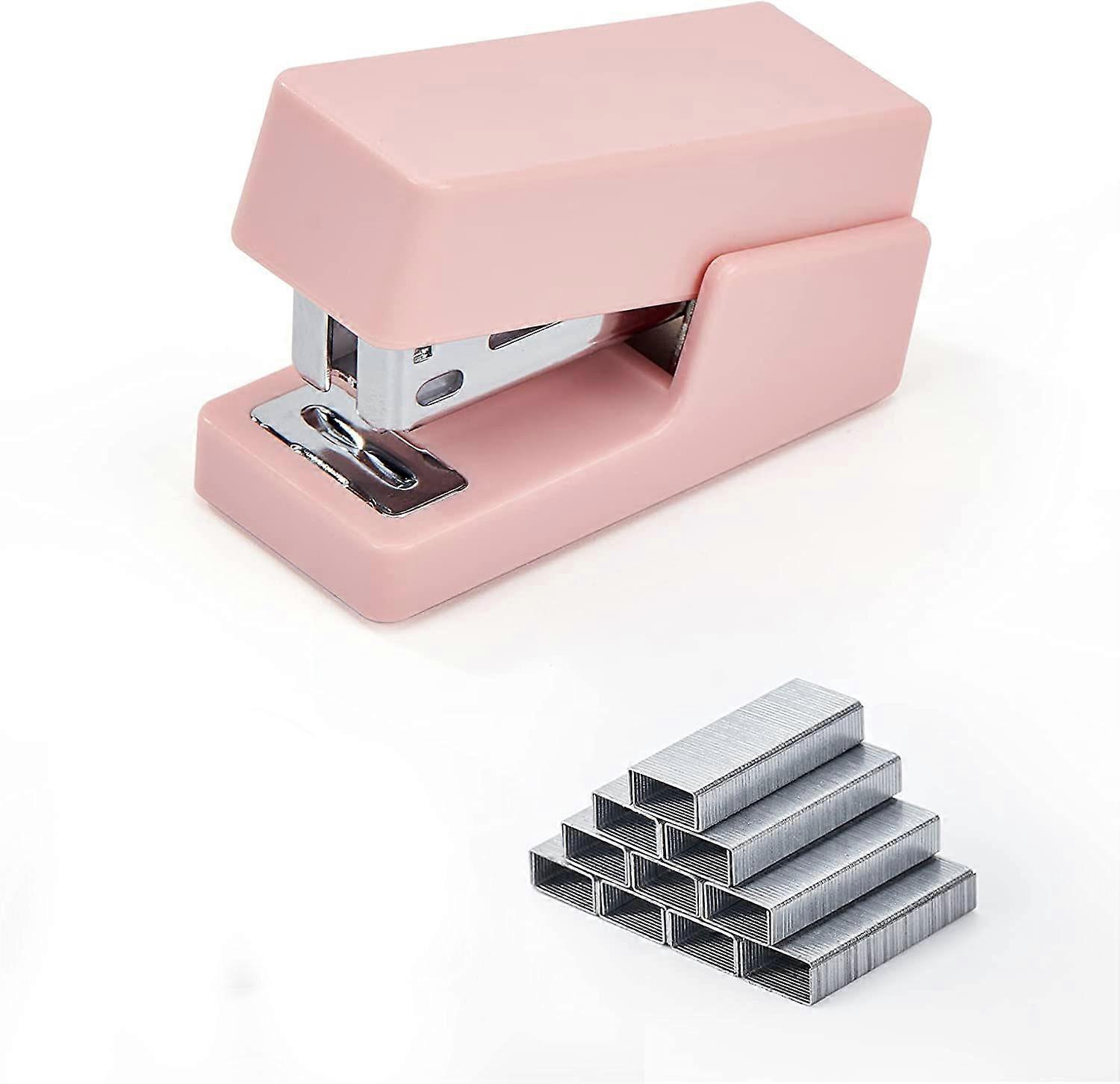 Mini Stapler, 20 Sheet Office Desktop Stapler with 1box Standard Staples,Pink