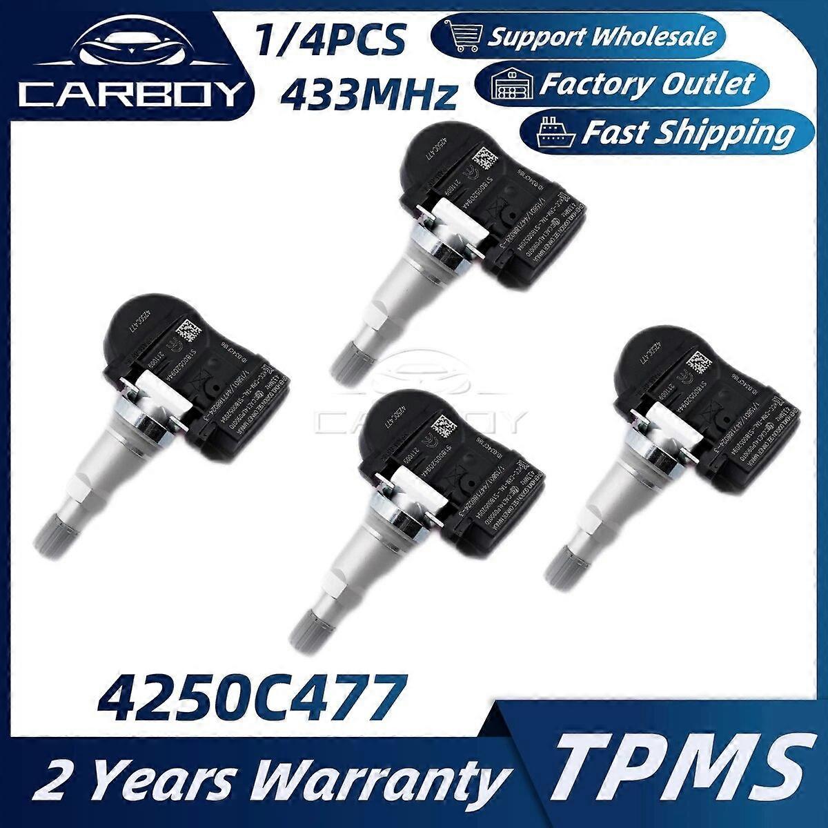 Motor Vehicle Sensors 4250C477 1612477080 TPMS Tire Pressure Monitor Sensor For Mitsubishi ASX Attrage Outlander Pajero Lancer Fiat Toro Pickup 433MHz