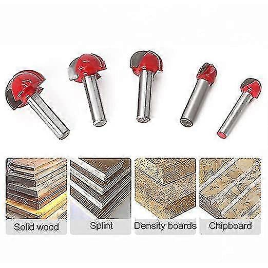 5 Pcs 8mm Wood Round Bottom Milling Cutter, Router Bit, Engraving End ...