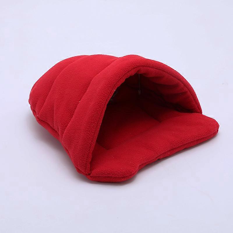 Pet Tent Cave Bed, Portable Small Dogs Cats Pets Caves Warm Puppy Cat Sleeping Bed Winter(Wine Red)