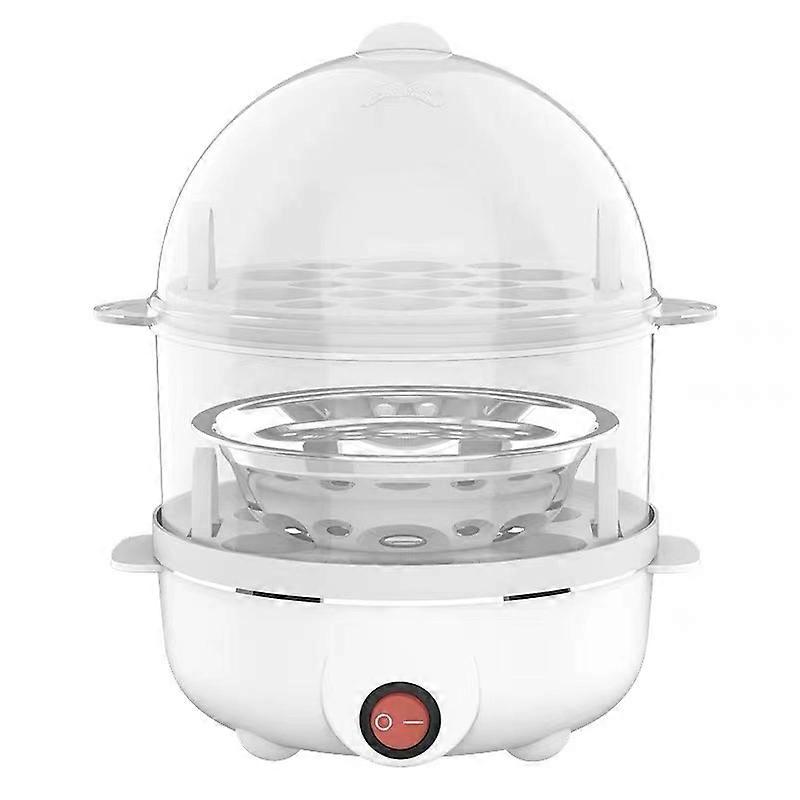 Electric Egg Cooker Double-Layer Multi-Function Egg Cooker Corn Milk Quick Breakfast Egg Steamer Easy Install Easy to Use EU Plug