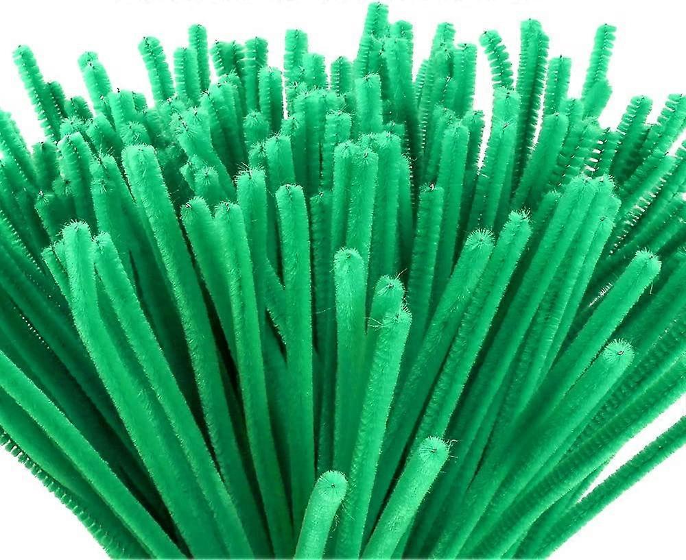 200 peças green pipe cleaners craft, para diy art craft decorações (6 mm x 12 polegadas)