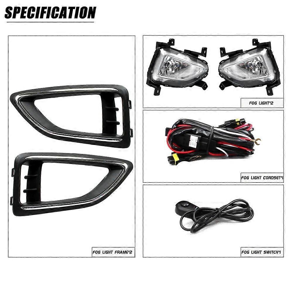 1Set Car Front Fog Lamp Light Full Kit For Hyundai Verna Reina 2017 2018 With Halogen Bulb Wire Switch