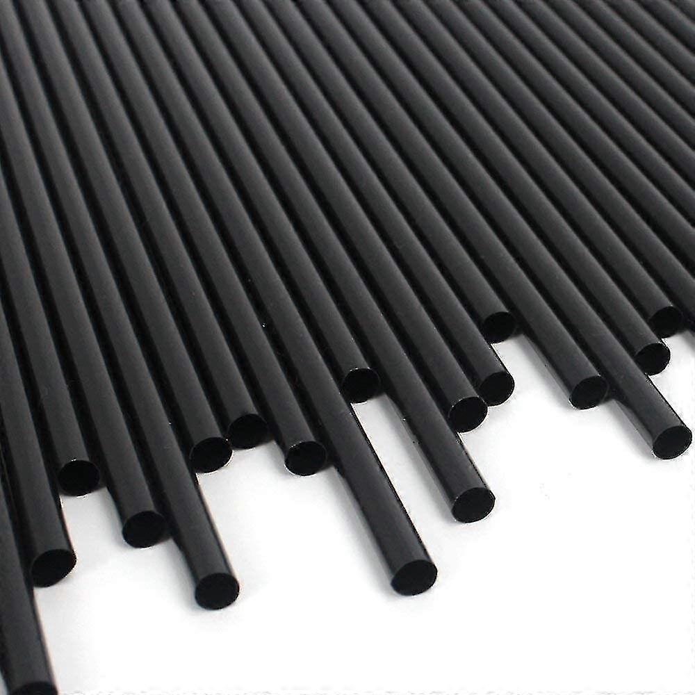 Black Plastic Straws Individually Wrapped 1000 Pack - 8 Inch 0.24" Wide Drinking Straw
