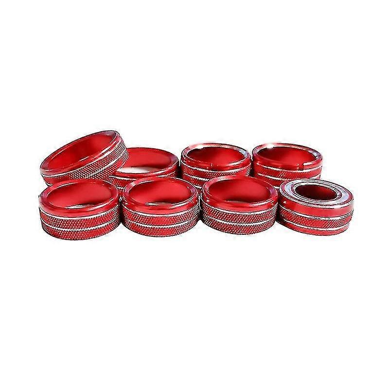 Radio Ac Switch Button For Chevy Silverado,aluminum Alloy,red 8pcs