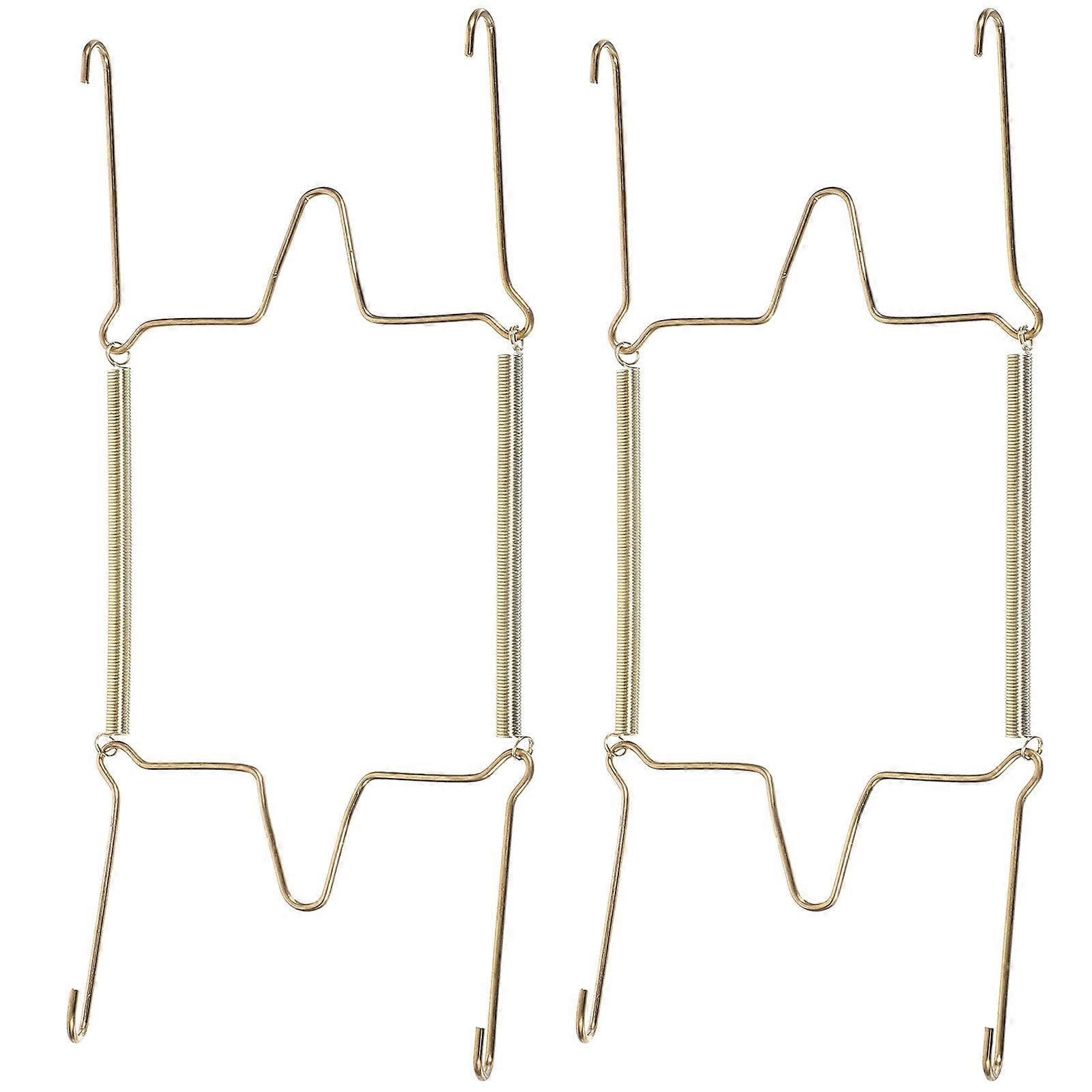 2pcs Kitchen Plate Display Hooks Invisible Plate Hangers Spring Hanging Plate Hook Holders
