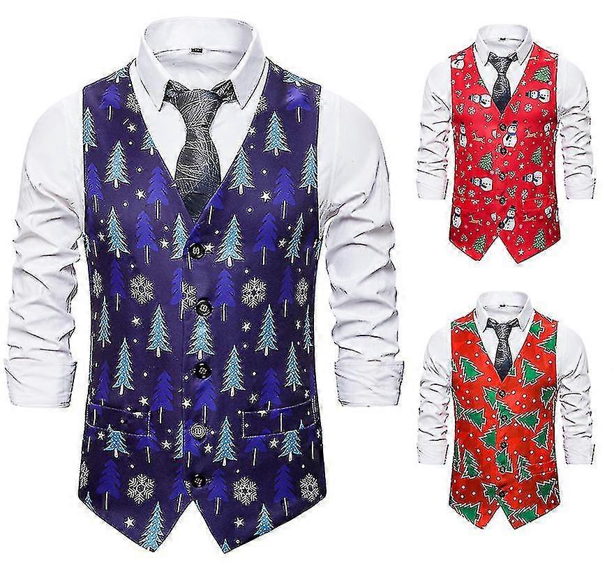 Printed Christmas Waistcoats for Men