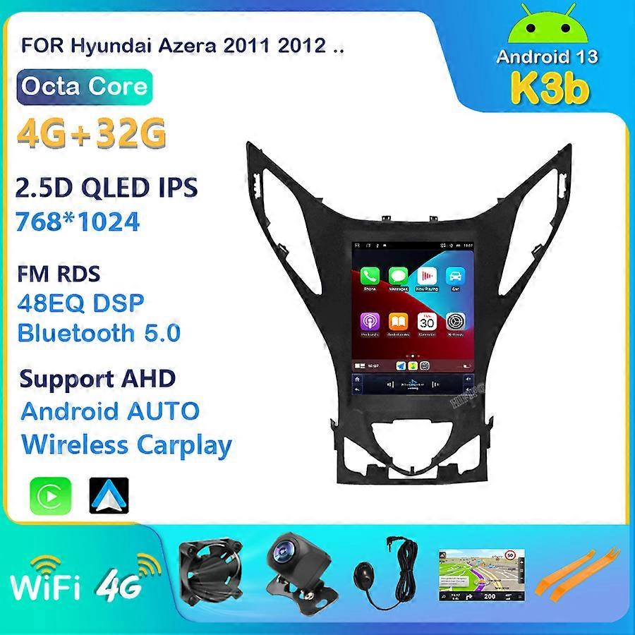 For Hyundai Azera 2011 2012 Android 13 Car Radio Multimedia 4G WIFI Android Auto Carplay Navigation GPS NO 2Din DVD