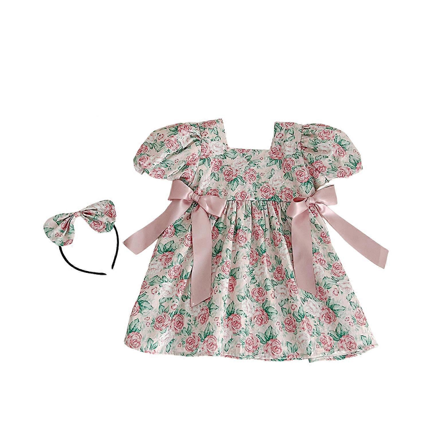 2024 Nya Babykläder Baby Girl Sommarkläder Kortärmad Jumpsuit Sele Systrar Kläder Flickor Kjol Ren Bomull
