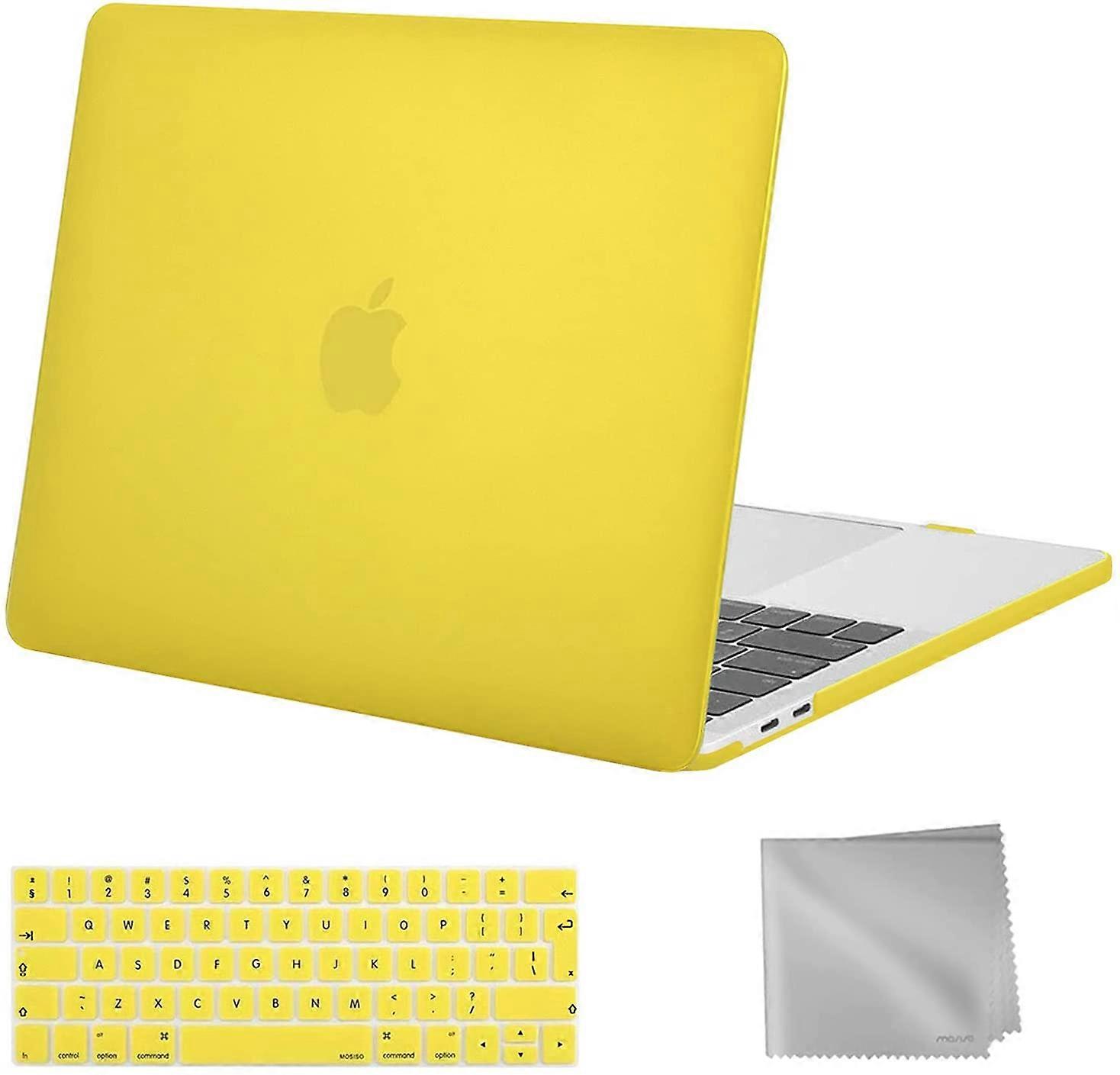 Geel Compatibel met MacBook Pro 13 inch Case 2021-2016 Release A2338 M1 A2289 A2251 A2159 A1989 A1706 A1708, Plastic Hard Shell Case & Keyboard Co