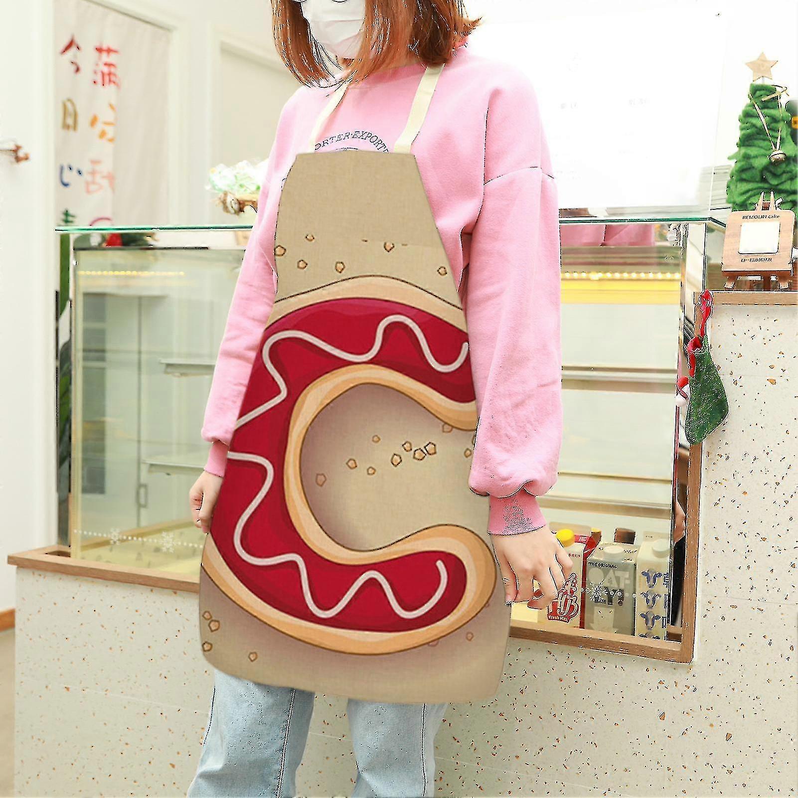 Bavoir de cuisson Texture douce Rsistant la graisse Lettre de lin Imprim Chef Tablier de cuisine Accessoires de cuisson