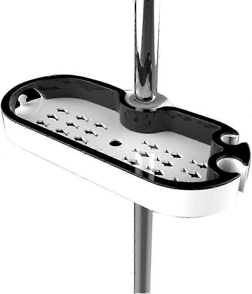 Adjustable Bathroom Storage Rack Riser Rail Soap Dish