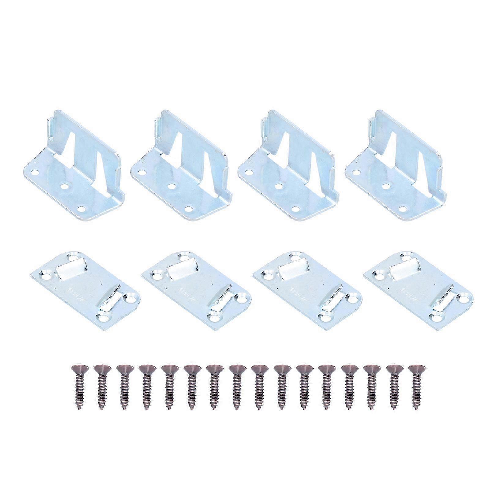 4 قطع السرير السكك الحديدية بين قوسين المحمولة الفولاذ المقاوم للصدأ تحمل أجزاء استبدال السرير القوي