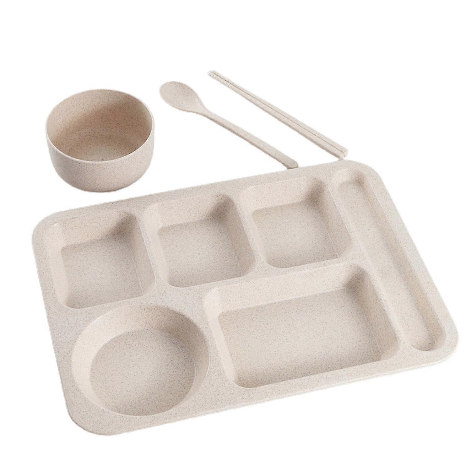 1 Set Individual Grid Stackable Food Plate Plastic Practical Food-grade Food Tray for Home