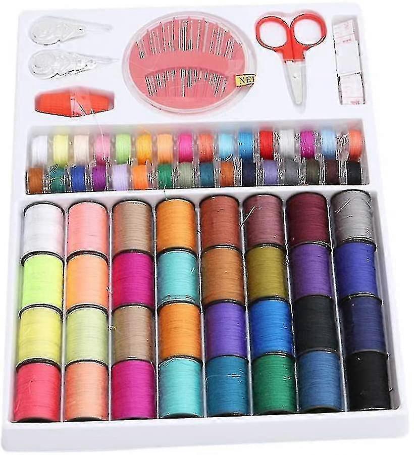 100pcs Sewing Thread Tools Kit,64 Rolls Machine Thread Spools And Sewing Bobbins,sewing Accessories (multi-color)