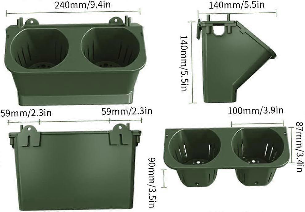 Pot De Fleur Vertical Garden Jardinire Poche Murale Soi-arrosage Pot De Fleur Porte-mur Mural Vert Fonc Pour Intrieur Extrieur 6pcs