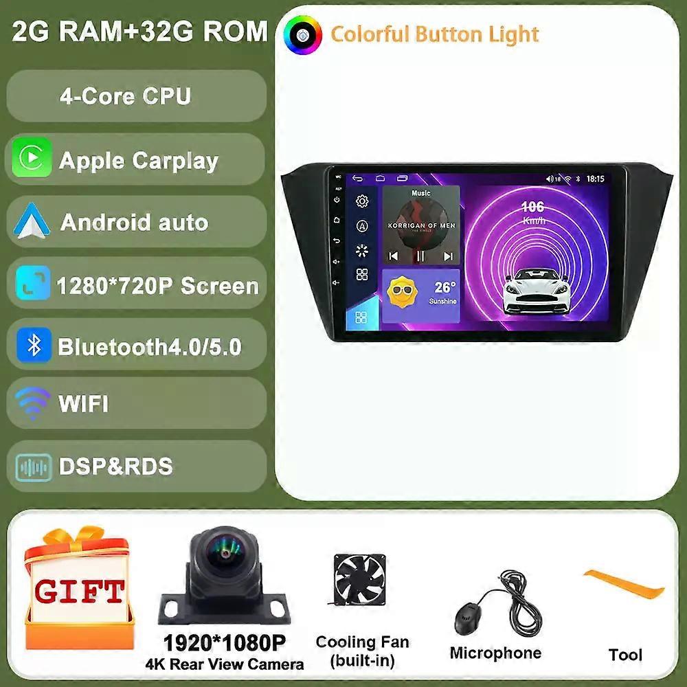 Android For Skoda Fabia 2015 - 2019 Car Radio Multimedia Player Headunit Gps Navigation Qled Screen Camera 4g Wireless Carplay