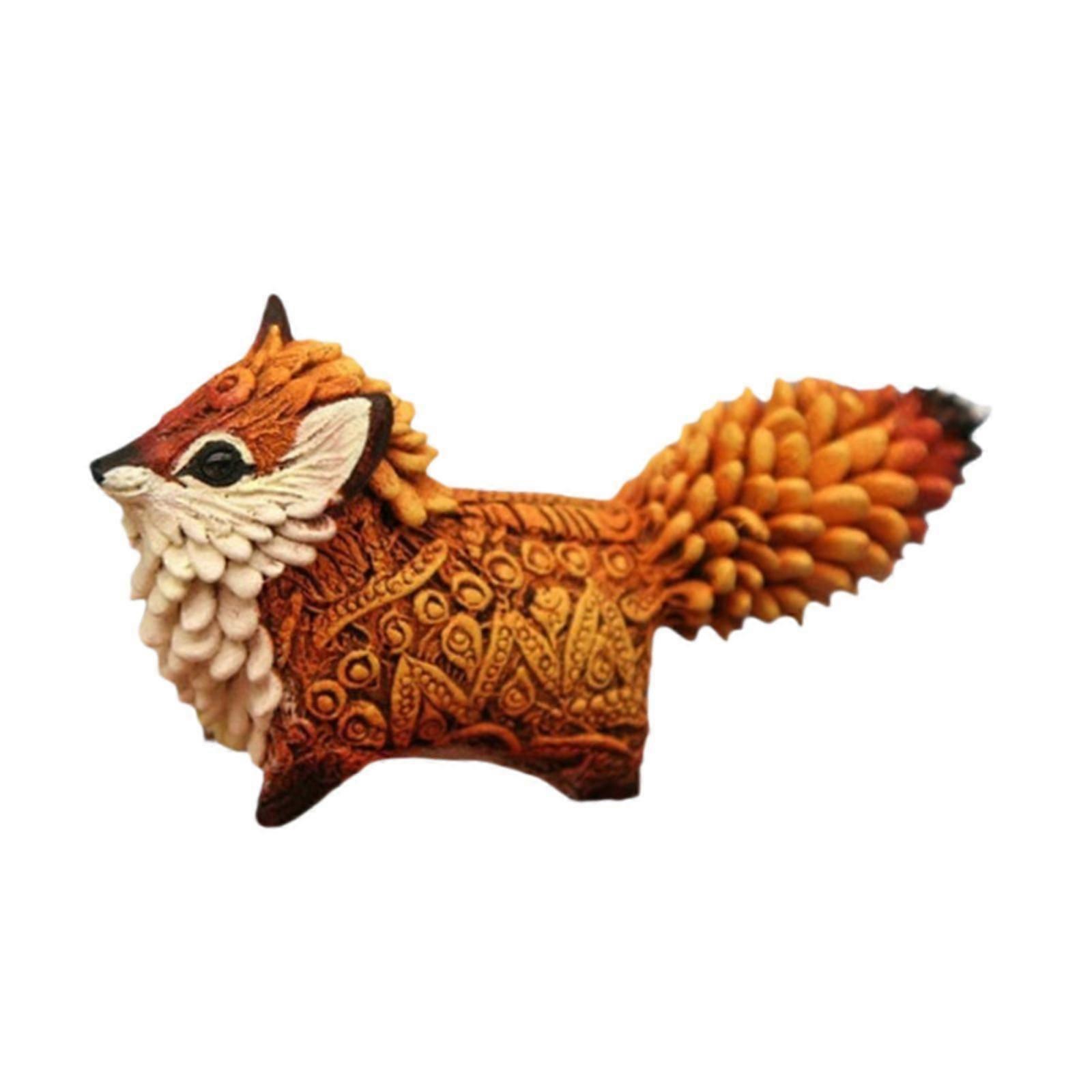 Foxes Mini Statue Realistic Resin Crafts for Living Room Cabinet Bookshelf