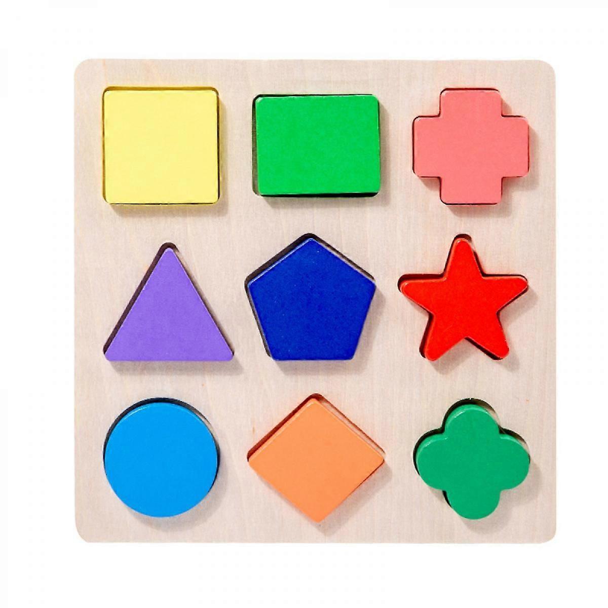Preschool Colorful Wooden Shape Puzzle sorter Blocks for Toddlers 18 Month