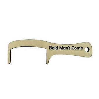 Bald Man Brush Comb Portable Wood Toothless Fake Hair Brush Toy Hairless