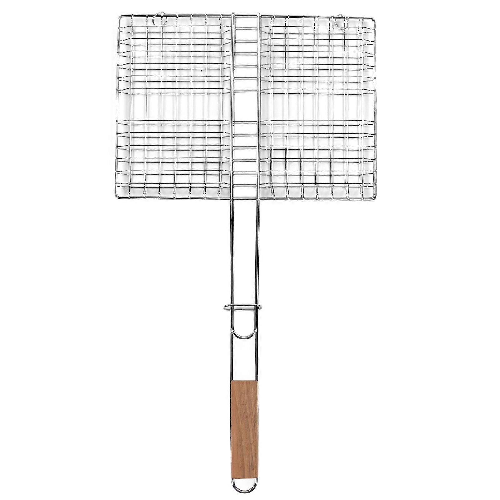 Rustproof Chrome Steel Grill Basket for BBQ, Fish & Veggies