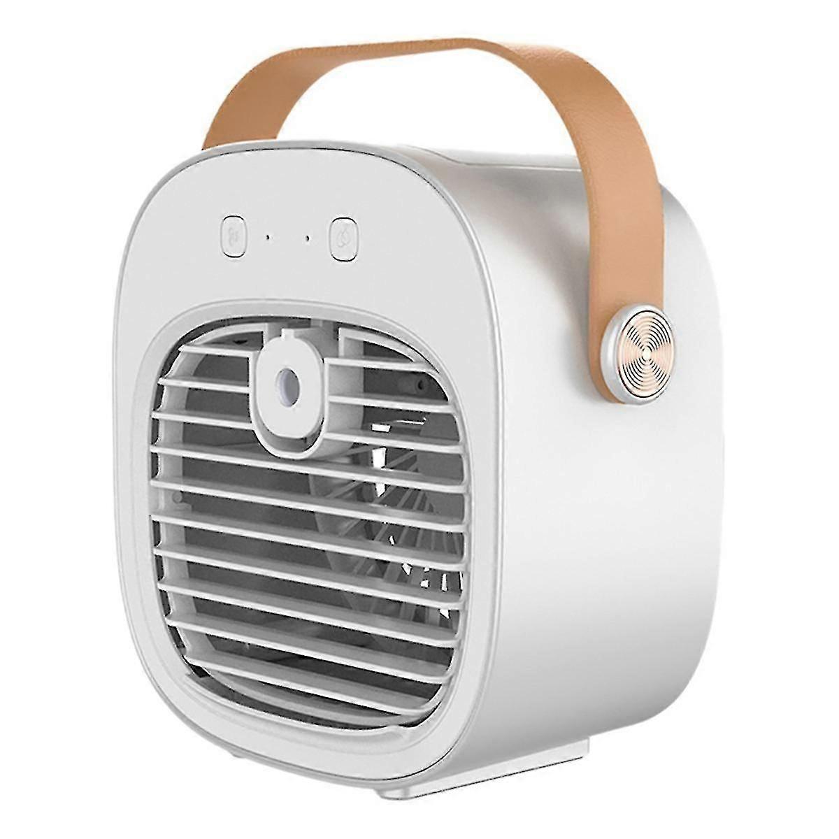 Portable Mini Air Conditioner Desktop Fan Humidifier Purifier(white)