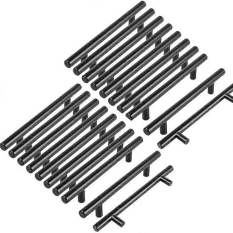 20pcs Μαύρο ντουλάπι λαβές μαύρο ντουλάπι κουζίνας λαβές T λαβές ντουλάπι συρτάρι μαύρο 128 mm Κεντρική απόσταση